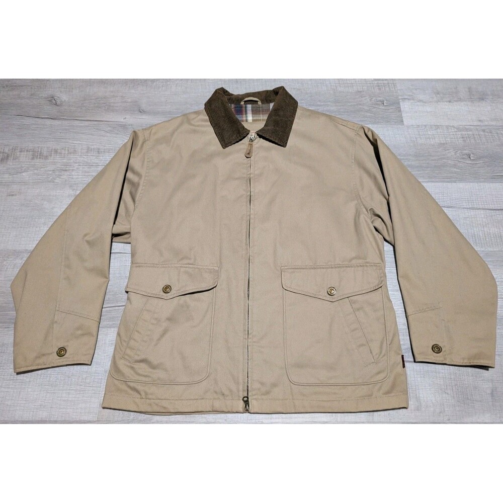 Vintage Woolrich Barn Chore Coat Jacket Fleece Lined Corduroy Collar Sz L
